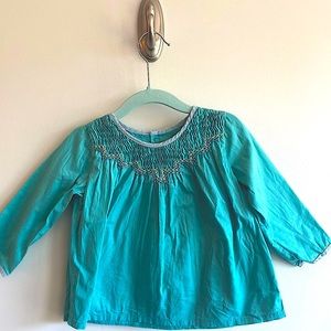 European smocked blouse 18-24 months. Fully lined Retailed $100+